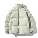 Men's Casual Simple Solid Color Thick Padded Coat Loose Version - Minihomy