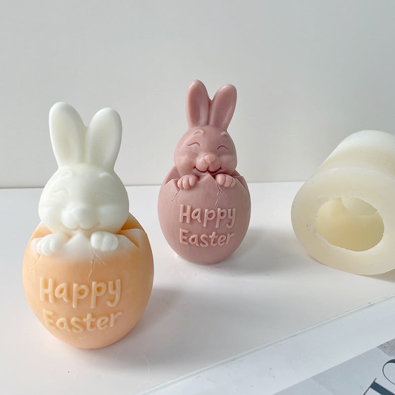 Candle Mold DIY Easter Shell Breaking Rabbit Aromatherapy Plaster Ornaments - Minihomy