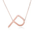 Fabulous Rose Gold Plated Stainless Steel Initial Letter Pendant Necklace - Minihomy