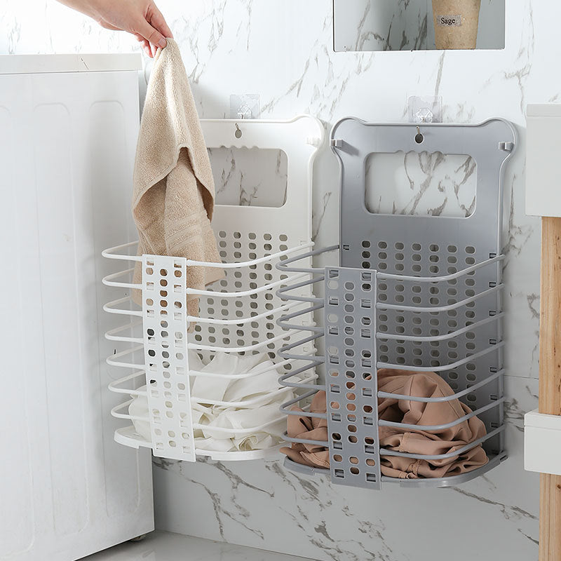 Foldable Laundry Storage Basket With Handle Dirty Cloth Toy Standing Organizer Basket