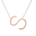 Fabulous Rose Gold Plated Stainless Steel Initial Letter Pendant Necklace - Minihomy