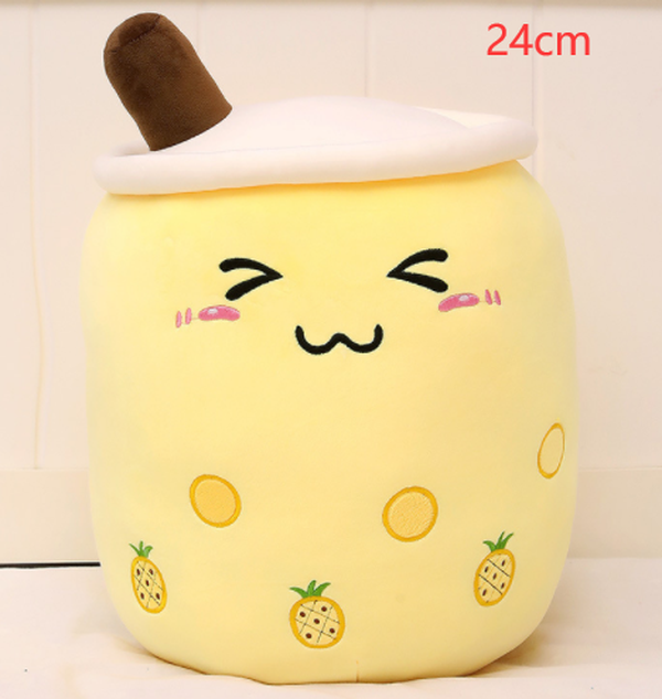 Cute Fruit Drink Plush Stuffed Soft Strawberry Milk Boba Tea Plush - Minihomy