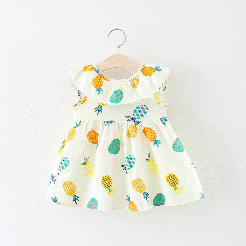 Pineapple print baby dress