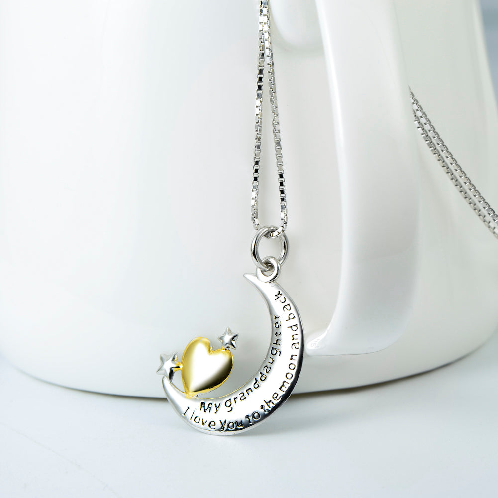 Moon &Star Shape Pendant 925 Silver Necklace - Minihomy