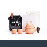 Travel Tea Set  Portable Bag Ceramic Outdoor Teapot