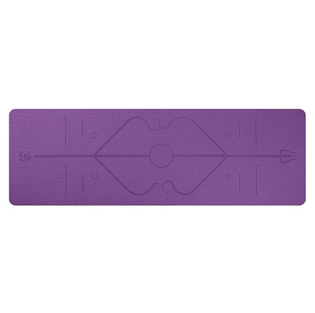 Yoga Mat with Position Line - Non-Slip Mat for Beginners