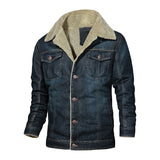 Mens Jeans Jacket Thick Warm Winter Outwear - Minihomy