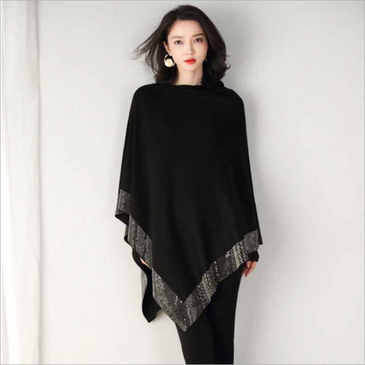 Temperament Knitted Shawl - Retro Cloak Spring and Autumn Bat Shirt Jacket