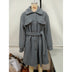 Mid-length Lapel Belted Single-breasted Plush Trench Coat - Minihomy