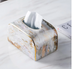 Light Luxury Marbled Paper Towel Decoration Coffee Table Dining Table Napkin Box Home Living Room - Minihomy