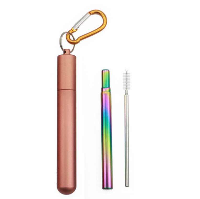 Telescopic colorful stainless steel straw