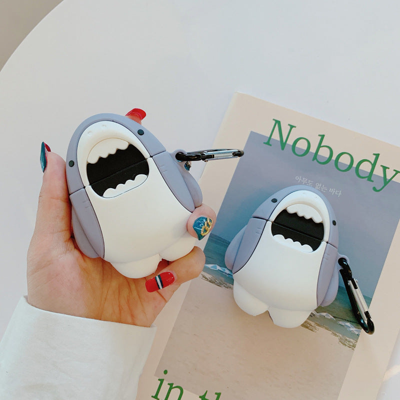 Cute 3D Cartoon Shark Bluetooth Earphone Cases For Airpods 1 and 2 cover