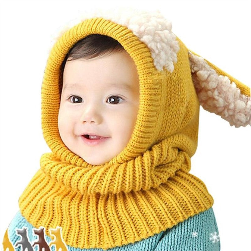 Kids Baby Winter Cotton Knitted Fur Pom Cute Children Hat