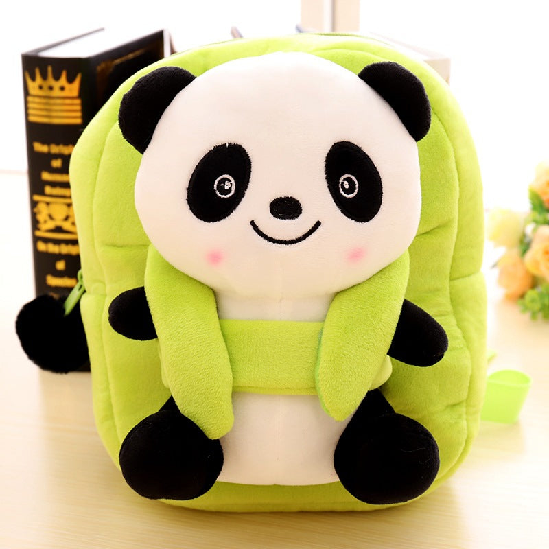 Cartoon panda plush children's school bag - Minihomy