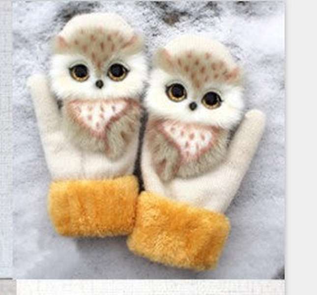 Cartoon Animal Autumn And Winter Warm Mittens - Minihomy