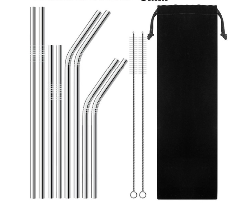 Colourful Reusable Stainless Steel Straws - Minihomy