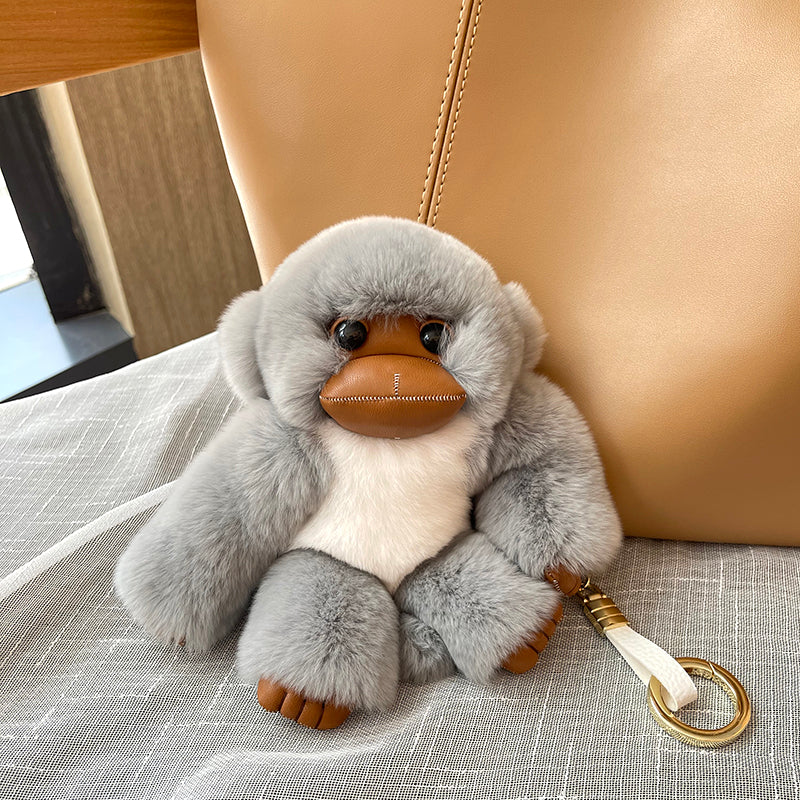 Lucky Little Monkey Long Arm Monkey Fur Bag Pendant - Minihomy