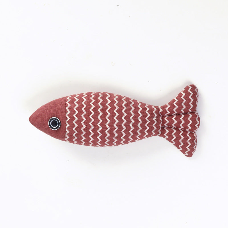 Cat Toy Funny Cat Linen Fish Pillow Self-hey Cat - Minihomy