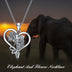 Elephant Necklace Sterling Silver Elephant Heart Pendant Necklace Jewelry Birthday Gifts For Women