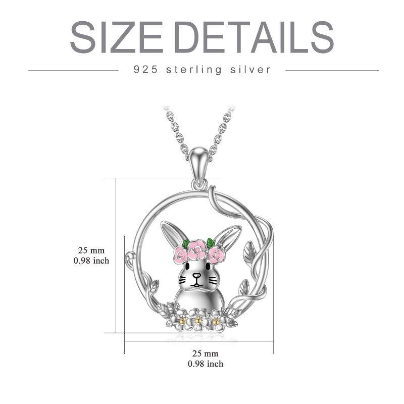 Sterling Silver Bunny Necklace Cute Rabbit Animal Necklace Birthday Gift for Women Lovely Rabbit