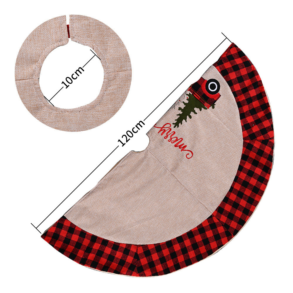 Linen Tree Skirt Car Christmas Tree - Minihomy