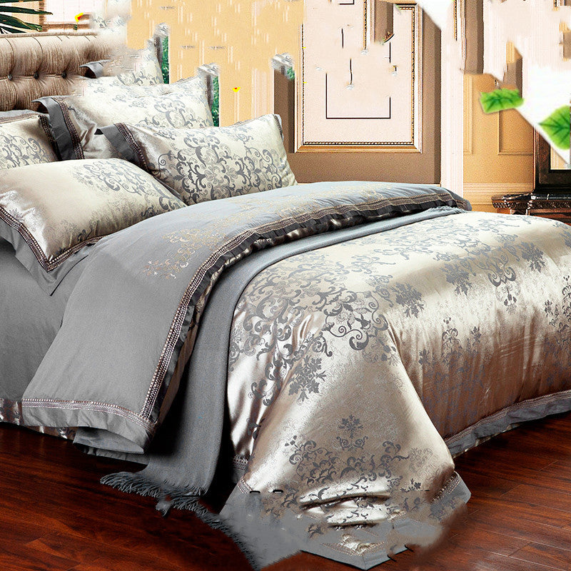 Ice Silk Jacquard High-end Linen And Cotton Bedding Set