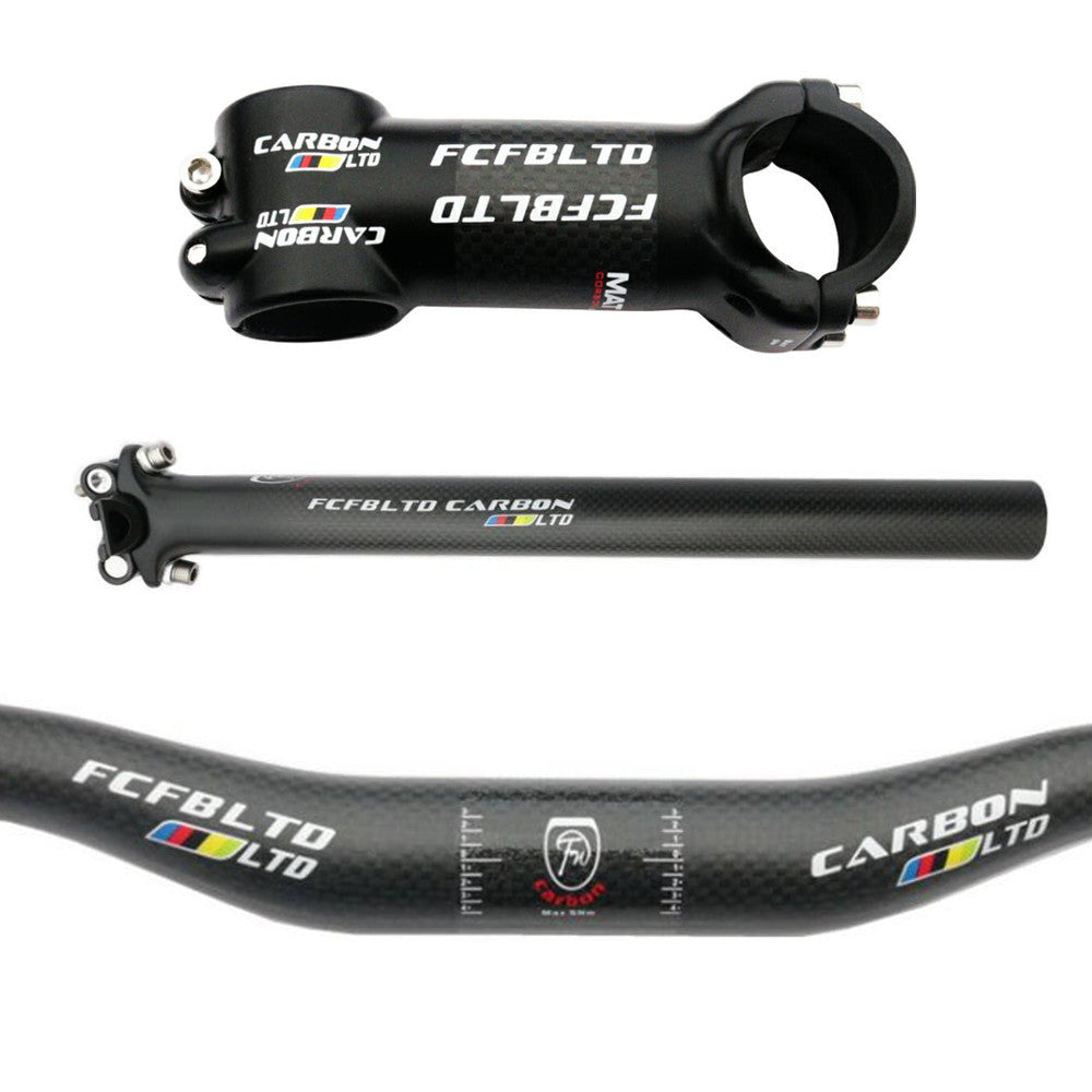 Three-piece Full Carbon Fiber Road Bike Handlebar Set