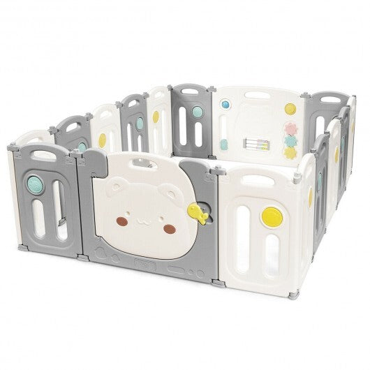 16-Panel Kids Activity Center  - Color: Gray & White