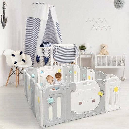 16-Panel Kids Activity Center  - Color: Gray & White