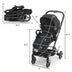 High Landscape Foldable Baby Stroller with Reversible Reclining Seat-Gray - Minihomy