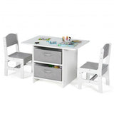 Wooden Kids Table and Chairs with Storage Baskets Puzzle