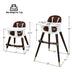 3-In-1 Adjustable Baby High Chair with Soft Seat Cushion for Toddlers-Brown - Color: Brown - Minihomy