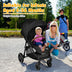 5-Point Harness Lightweight Infant Stroller with Foot Cover and Adjustable Backrest-Black - Color: Black - Minihomy