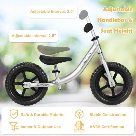 Aluminum Adjustable No Pedal Balance Bike for Kids - Minihomy