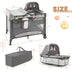 5-in-1 Portable Baby Playard with Cradle and Storage Basket-Gray - Color: Gray - Minihomy