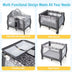 Portable Baby Nursery Center 4-in-1 Portable Travel Crib-Gray - Color: Gray - Minihomy