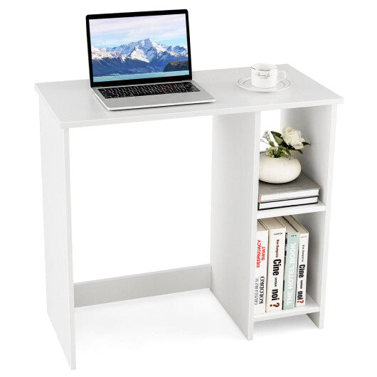 31.5 Inch  Modern Home Office Desk with 2 Compartments-White - Color: White - Minihomy