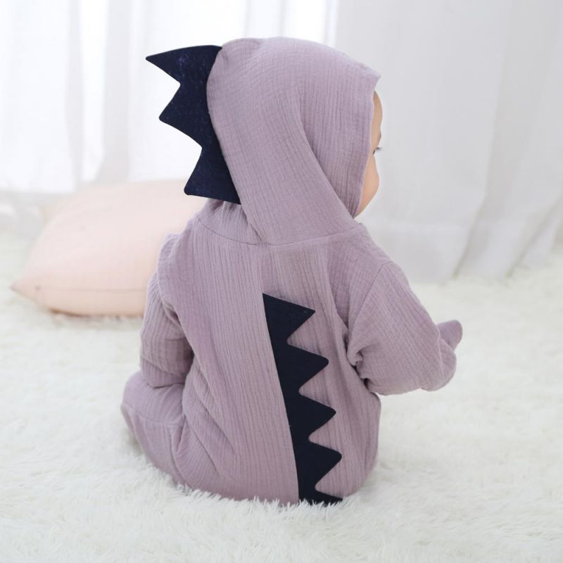 Dinosaur Design Hooded Baby Rompers - Minihomy