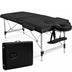 84 Inch L Portable Adjustable Massage Bed with Carry Case for Facial Salon Spa -Black - Color: Black - Minihomy