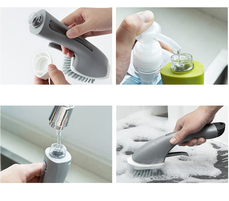 Long Handle Multifunctional Anti-slip Sink Decontamination Brush - Minihomy