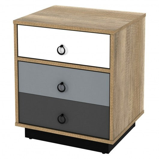 Nightstand with Drawer and Storage Cabinet Wooden Sofa Side Table End Table - Minihomy