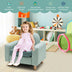 Kids Sofa with Armrest and Thick Cushion-Green - Color: Green - Minihomy