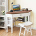 Corner Wooden Piece Laptop Computer Desk-Natural - Color: Natural - Minihomy