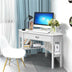 Corner Wooden Piece Laptop Computer Desk-White - Color: White - Minihomy