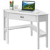 Corner Wooden Piece Laptop Computer Desk-White - Color: White - Minihomy