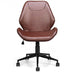 Office Home Leisure Mid-back PU Upholstered Rolling Chair - Color: Brown - Minihomy