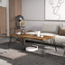 43.5 Inch Wooden Rectangular Coffee Table with Metal Legs - Minihomy