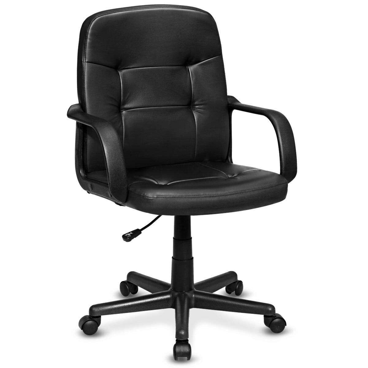 Ergonomic Office Chair with 360-degree Wheels - Color: Black - Minihomy