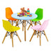 5 Pieces Kid's Colorful Set with 4 Armless Chairs - Color: Multicolor - Minihomy