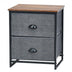 Metal Frame Nightstand Side Table Storage with 2 Drawers-Gray - Minihomy